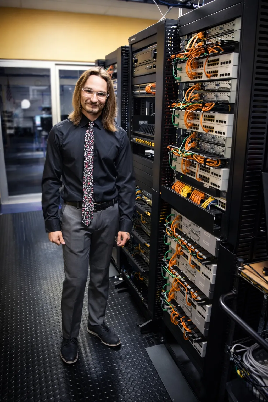 IT professional in the ElyIT server room